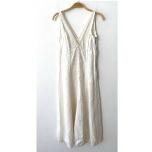 NWT JAGA Linen White Sleeveless V-Neck Dress Sz 2